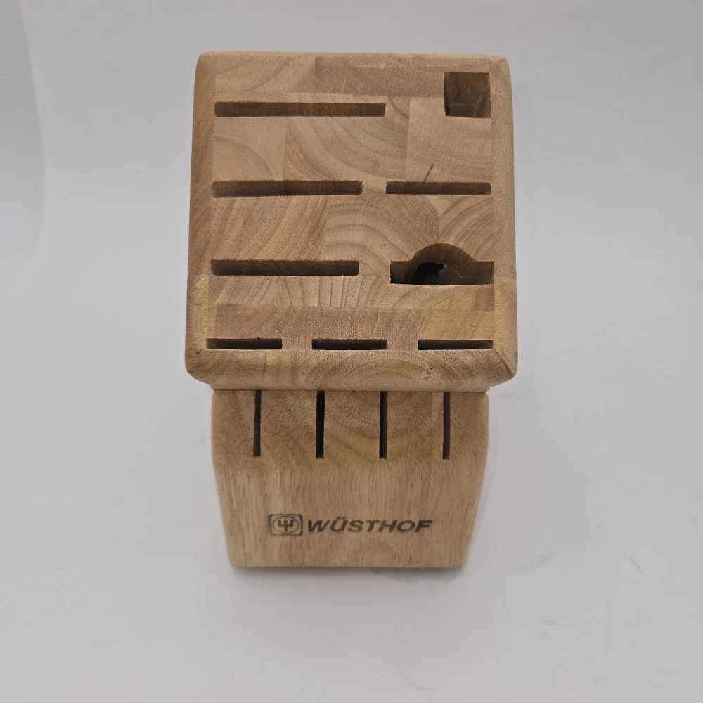 WÜSTHOF 17-Slot Wooden Knife Block Natural Wood Countertop Storage Holder German